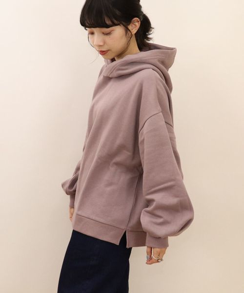tiptop（ティップトップ）の「裏起毛ボリュームフーディー（パーカー・レディース・アイボリー/ブラック/ダークグレー/ブラウン/パープル・FREE）」の15枚目の写真
