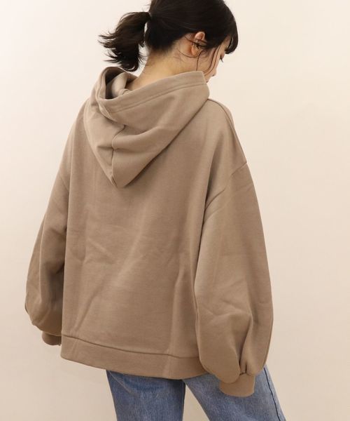 tiptop（ティップトップ）の「裏起毛ボリュームフーディー（パーカー・レディース・アイボリー/ブラック/ダークグレー/ブラウン/パープル・FREE）」の19枚目の写真