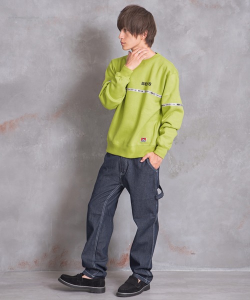 MinoriTY（マイノリティ）の「【BEN DAVIS】ルーズシルエット裏起毛リフレクタートレーナー（スウェット・メンズ・ブラック/アイボリー/グリーン系その他・M/L）」の9枚目の写真