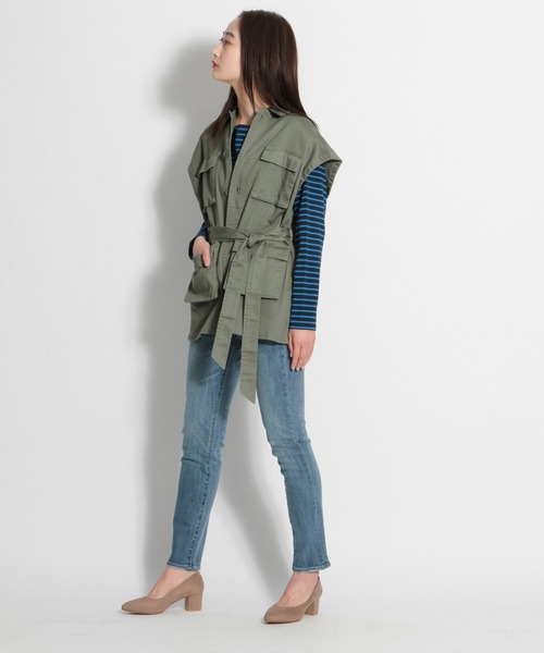 niko and...（ニコアンド）の「サファリワイドベスト（ベスト・レディース・カーキ/ブラック・MEDIUM/LARGE）」の5枚目の写真