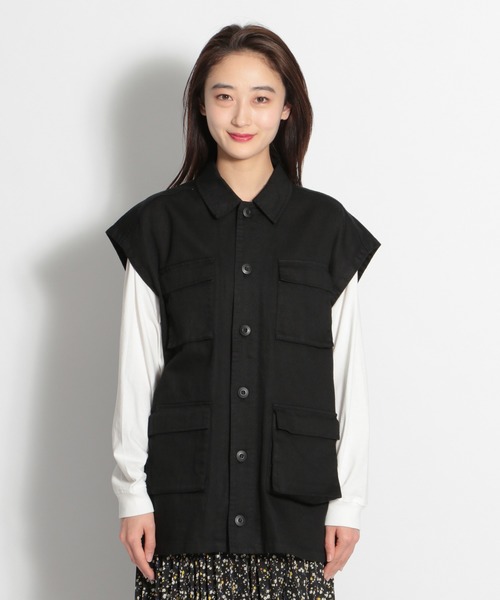 niko and...（ニコアンド）の「サファリワイドベスト（ベスト・レディース・カーキ/ブラック・MEDIUM/LARGE）」の6枚目の写真