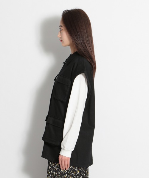 niko and...（ニコアンド）の「サファリワイドベスト（ベスト・レディース・カーキ/ブラック・MEDIUM/LARGE）」の7枚目の写真