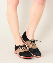 ROSE BUD | (ALL BLACK)12-0202-1 HAIR/PATEN SADDLE OXFORD(ドレスシューズ)