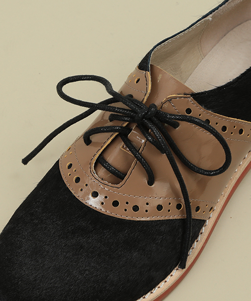 ROSE BUD(ローズバッド)の「(ALL BLACK)12-0202-1 HAIR/PATEN SADDLE OXFORD(ドレスシューズ・レディース・ブラック/ネイビー・39/36/37/38)」の5枚目の写真