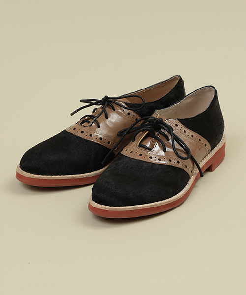ROSE BUD(ローズバッド)の「(ALL BLACK)12-0202-1 HAIR/PATEN SADDLE OXFORD(ドレスシューズ・レディース・ブラック/ネイビー・39/36/37/38)」の11枚目の写真