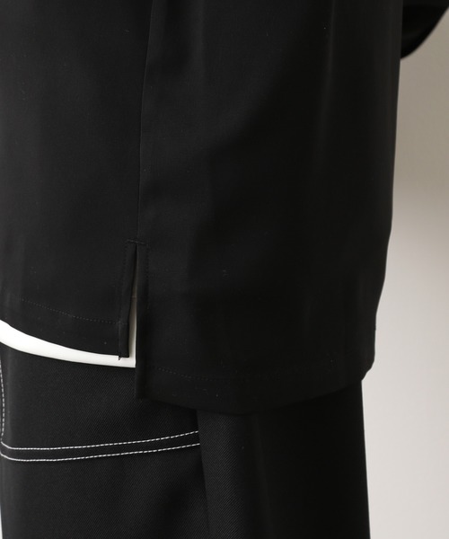 JUNRED(ジュンレッド)の「シルキードレープオープンカラーシャツ(シャツ/ブラウス・メンズ・サックスブルー/ダークブラウン/ベージュ/ブラック・L/S/M)」の15枚目の写真