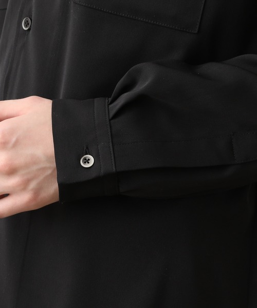 JUNRED(ジュンレッド)の「シルキードレープオープンカラーシャツ(シャツ/ブラウス・メンズ・サックスブルー/ダークブラウン/ベージュ/ブラック・L/S/M)」の13枚目の写真