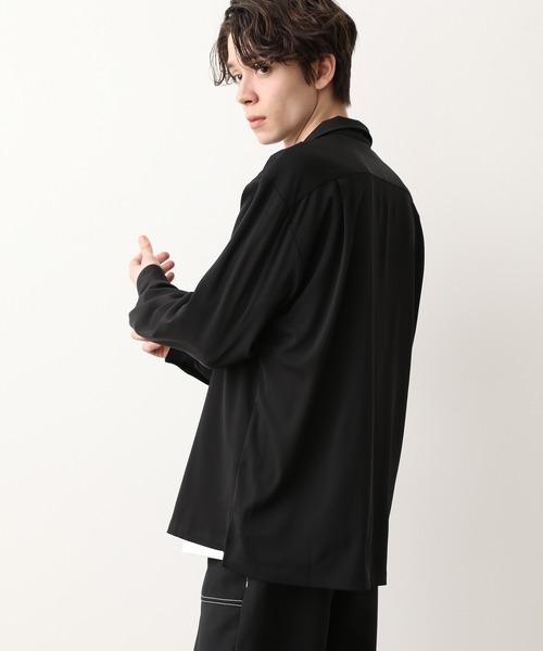 JUNRED(ジュンレッド)の「シルキードレープオープンカラーシャツ(シャツ/ブラウス・メンズ・サックスブルー/ダークブラウン/ベージュ/ブラック・L/S/M)」の20枚目の写真