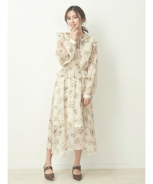 dazzlin（ダズリン）の「ラテフラワーマキシワンピース（ワンピース・レディース・ベージュ/オレンジ/グリーン・FREE）」の17枚目の写真