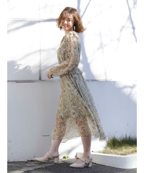 dazzlin（ダズリン）の「ラテフラワーマキシワンピース（ワンピース・レディース・ベージュ/オレンジ/グリーン・FREE）」の12枚目の写真