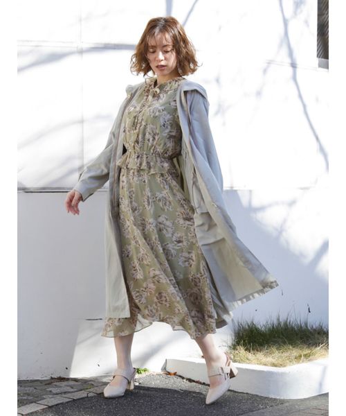 dazzlin（ダズリン）の「ラテフラワーマキシワンピース（ワンピース・レディース・ベージュ/オレンジ/グリーン・FREE）」の10枚目の写真