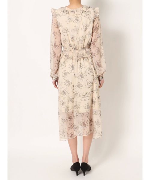 dazzlin（ダズリン）の「ラテフラワーマキシワンピース（ワンピース・レディース・ベージュ/オレンジ/グリーン・FREE）」の4枚目の写真