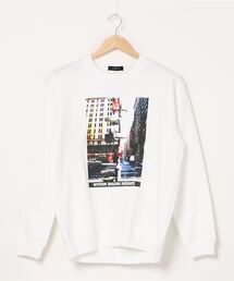 BEATJIVE | フロント プリント スウェット クルーネック プルオーバー トレーナー メンズ レディース(スウェット)