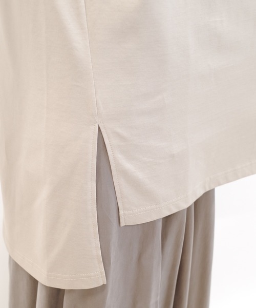 DouDou(ドゥドゥ)の「アシメヘムチュニックタンク(Tシャツ/カットソー・レディース・ベージュ/オフホワイト/スミクロ・FREE)」の11枚目の写真