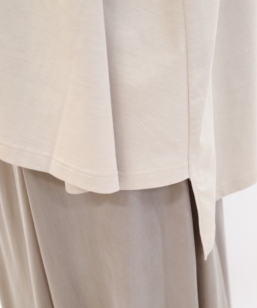 DouDou(ドゥドゥ)の「アシメヘムチュニックタンク(Tシャツ/カットソー・レディース・ベージュ/オフホワイト/スミクロ・FREE)」の12枚目の写真