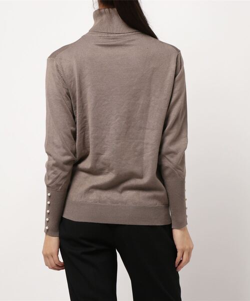 coca（coca）（コカ）の「袖パールニット（ニット/セーター・レディース・ベージュ/ブラック/ブルー・ONE SIZE）」の5枚目の写真
