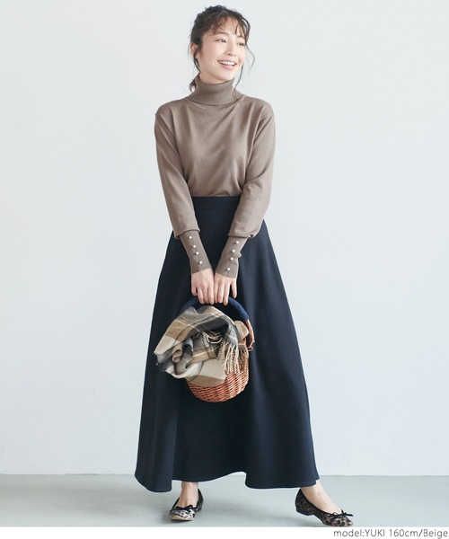 coca（coca）（コカ）の「袖パールニット（ニット/セーター・レディース・ベージュ/ブラック/ブルー・ONE SIZE）」の13枚目の写真
