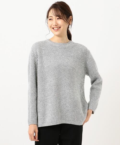 J.PRESS(ジェイプレス)の「【洗える】MIXカラー片畦 クルーネックニット(ニット/セーター・レディース・ベージュ系/ブルー系/ライトグレー系/イエロー系・T15/T13)」の15枚目の写真