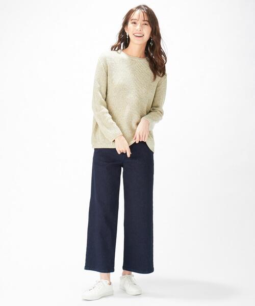 J.PRESS(ジェイプレス)の「【洗える】MIXカラー片畦 クルーネックニット(ニット/セーター・レディース・ベージュ系/ブルー系/ライトグレー系/イエロー系・T15/T13)」の14枚目の写真