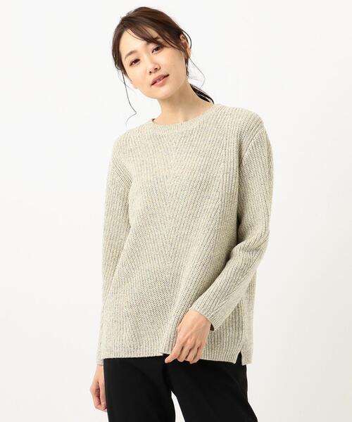 J.PRESS(ジェイプレス)の「【洗える】MIXカラー片畦 クルーネックニット(ニット/セーター・レディース・ベージュ系/ブルー系/ライトグレー系/イエロー系・T15/T13)」の10枚目の写真