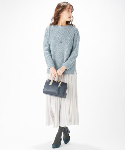 J.PRESS(ジェイプレス)の「【洗える】MIXカラー片畦 クルーネックニット(ニット/セーター・レディース・ベージュ系/ブルー系/ライトグレー系/イエロー系・T15/T13)」の19枚目の写真