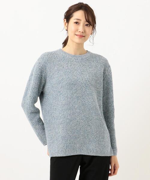 J.PRESS(ジェイプレス)の「【洗える】MIXカラー片畦 クルーネックニット(ニット/セーター・レディース・ベージュ系/ブルー系/ライトグレー系/イエロー系・T15/T13)」の6枚目の写真