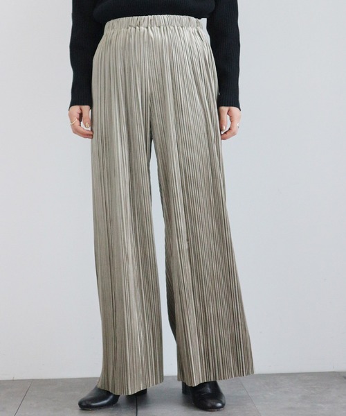 AMERICAN HOLIC（アメリカンホリック）の「プリーツワイドパンツ（その他パンツ・レディース・チャコールグレー/モカ/グレイッシュベージュ・MEDIUM/LARGE）」の5枚目の写真