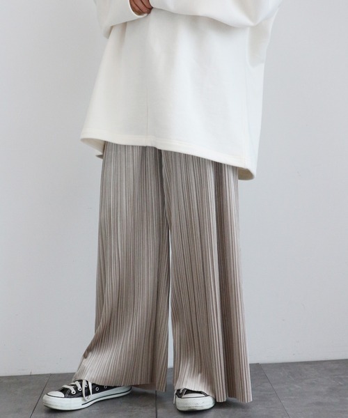 AMERICAN HOLIC（アメリカンホリック）の「プリーツワイドパンツ（その他パンツ・レディース・チャコールグレー/モカ/グレイッシュベージュ・MEDIUM/LARGE）」の6枚目の写真