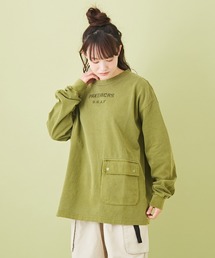 CUBE SUGAR（キューブシュガー）の「度詰天竺 ピグメント染 ポケット チュニックＴシャツ（Tシャツ/カットソー）」