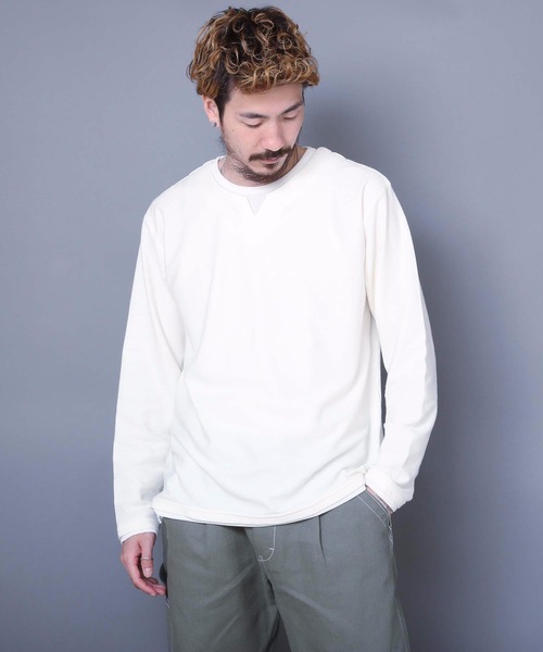 LB/S (エルビーエス)の「ブロックインレイフェイクキーネック 重ね着をしているようなフェイクレイヤード仕様 ロンT(Tシャツ/カットソー・メンズ・ベージュ/ブラック/ホワイト・MEDIUM/LARGE/X-LARGE)」の6枚目の写真