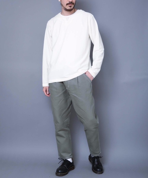 LB/S (エルビーエス)の「ブロックインレイフェイクキーネック 重ね着をしているようなフェイクレイヤード仕様 ロンT(Tシャツ/カットソー・メンズ・ベージュ/ブラック/ホワイト・MEDIUM/LARGE/X-LARGE)」の5枚目の写真
