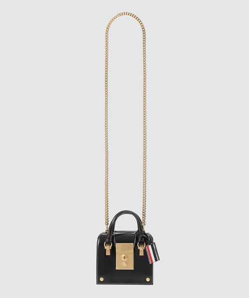 THOM BROWNE（トムブラウン）の「MRS. THOM TINY W/ CHAIN SHOULDER STRAP IN CALF LEATHER（ショルダーバッグ・レディース・ブラック・ONE SIZE）」の7枚目の写真