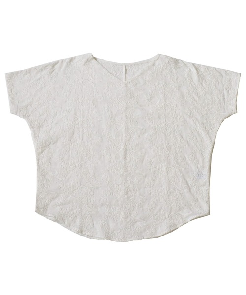 antiqua（アンティカ）の「綿100%ペイズリー柄刺繍ドルマントップス（Tシャツ/カットソー・レディース・ブラック/オフホワイト・FREE）」の21枚目の写真