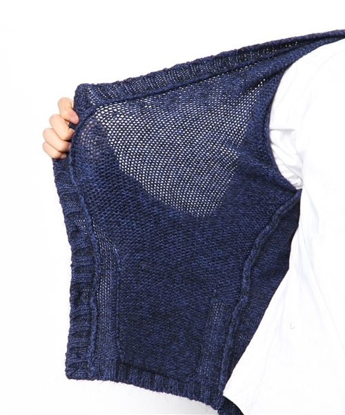 ESTNATION（エストネーション）の「LANEUS ニットカーティガン（カーディガン/ボレロ・メンズ・ブルー/レッド・46/44）」の9枚目の写真