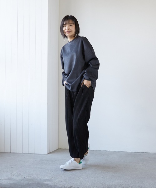 VIBGYOR(ヴィブジョー)の「VIBGYOR Select/クレープワイドパンツ(BL)(その他パンツ・レディース・ブラック/グレー/ブルーグレー/グレイッシュベージュ・MEDIUM/LARGE)」の6枚目の写真