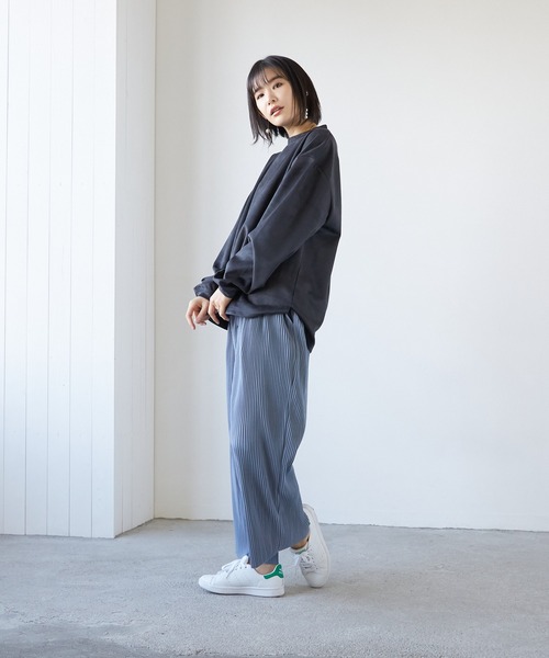 VIBGYOR(ヴィブジョー)の「VIBGYOR Select/クレープワイドパンツ(BL)(その他パンツ・レディース・ブラック/グレー/ブルーグレー/グレイッシュベージュ・MEDIUM/LARGE)」の9枚目の写真