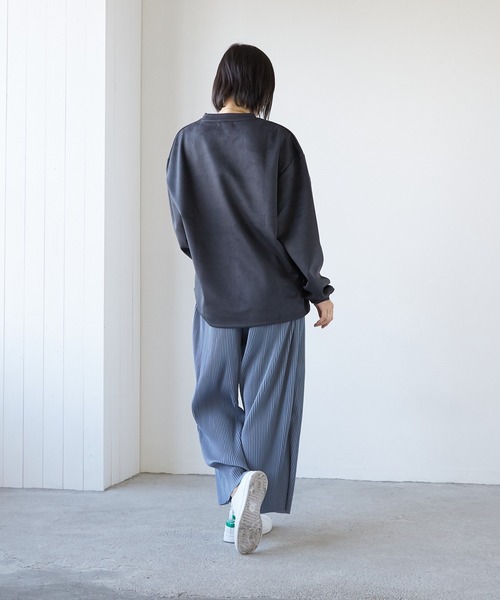 VIBGYOR(ヴィブジョー)の「VIBGYOR Select/クレープワイドパンツ(BL)(その他パンツ・レディース・ブラック/グレー/ブルーグレー/グレイッシュベージュ・MEDIUM/LARGE)」の10枚目の写真