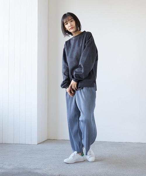 VIBGYOR(ヴィブジョー)の「VIBGYOR Select/クレープワイドパンツ(BL)(その他パンツ・レディース・ブラック/グレー/ブルーグレー/グレイッシュベージュ・MEDIUM/LARGE)」の12枚目の写真