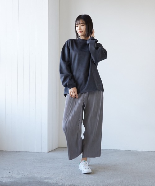 VIBGYOR(ヴィブジョー)の「VIBGYOR Select/クレープワイドパンツ(BL)(その他パンツ・レディース・ブラック/グレー/ブルーグレー/グレイッシュベージュ・MEDIUM/LARGE)」の13枚目の写真