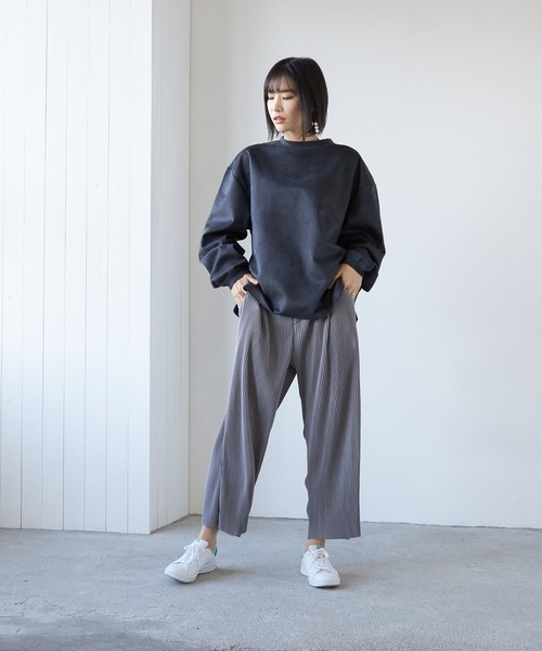 VIBGYOR(ヴィブジョー)の「VIBGYOR Select/クレープワイドパンツ(BL)(その他パンツ・レディース・ブラック/グレー/ブルーグレー/グレイッシュベージュ・MEDIUM/LARGE)」の16枚目の写真