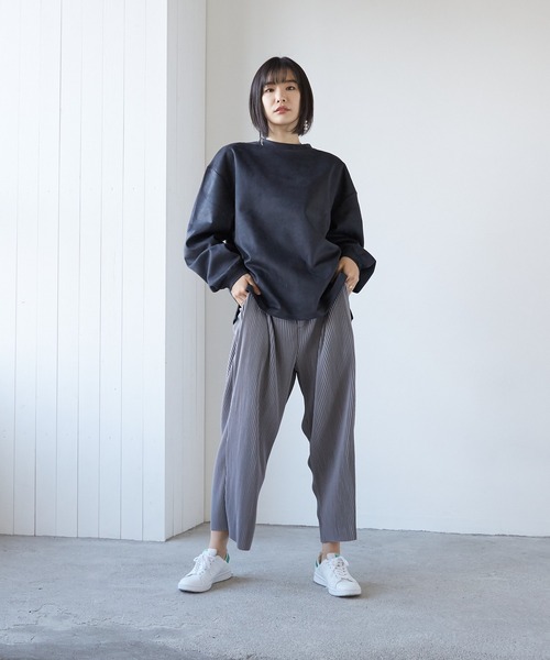 VIBGYOR(ヴィブジョー)の「VIBGYOR Select/クレープワイドパンツ(BL)(その他パンツ・レディース・ブラック/グレー/ブルーグレー/グレイッシュベージュ・MEDIUM/LARGE)」の17枚目の写真