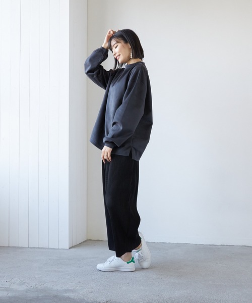 VIBGYOR(ヴィブジョー)の「VIBGYOR Select/クレープワイドパンツ(BL)(その他パンツ・レディース・ブラック/グレー/ブルーグレー/グレイッシュベージュ・MEDIUM/LARGE)」の7枚目の写真