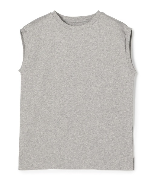 ESTNATION(エストネーション)の「ESTNATION / コットンスムースノースリーブTシャツ(Tシャツ/カットソー・レディース・ブラック/ネイビー/オフホワイト/キャメル/ダークブラウン/ライトグレー・FREE)」の15枚目の写真