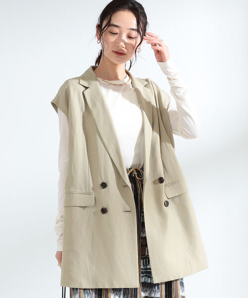 Ray Beams ベージュファーノースリーブジャケット Ray BEAMS（レイビームス）の「Ray BEAMS / ノースリーブ ビッグ