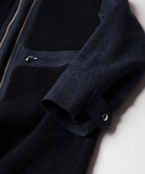 mint designs ネイビー 変形 ロングコート ジッパー付き mint designs ネイビー 変形 ロングコート ジッパー付き