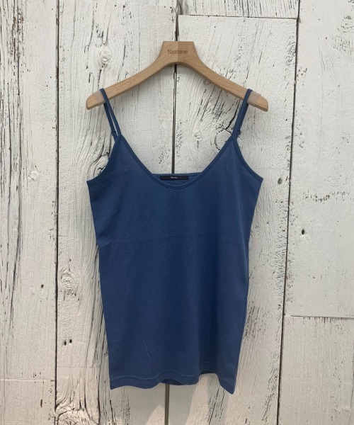 Kastane（カスタネ）の「メッシュ編みポロニット（キャミ付き）（ニット/セーター・レディース・グリーン系その他/インディゴブルー/オフホワイト・FREE）」の14枚目の写真