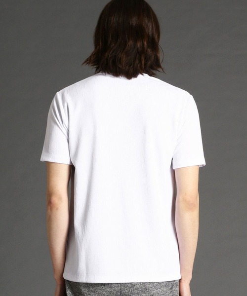 MONSIEUR NICOLE（ムッシュニコル）の「ブリスターメランジジャカードTシャツ（Tシャツ/カットソー・メンズ・ブラック/ブラウン/ホワイト/グレー/テラコッタ/ダークブルー・MEDIUM/LARGE/X-LARGE）」の7枚目の写真