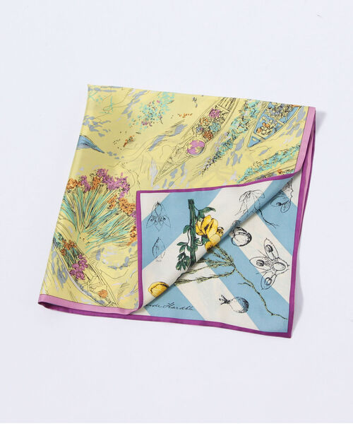 manipuri（マニプリ）の「【manipuri/ マニプリ】シルクリバーシブルスカーフ（バンダナ/スカーフ・レディース・パープル系その他3/ベージュ系その他3/イエロー系その他3・FREE）」の9枚目の写真