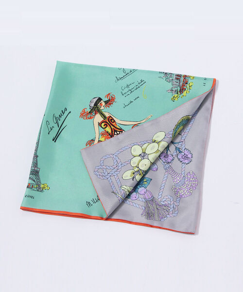 manipuri（マニプリ）の「【manipuri/ マニプリ】シルクリバーシブルスカーフ（バンダナ/スカーフ・レディース・パープル系その他3/ベージュ系その他3/イエロー系その他3・FREE）」の15枚目の写真