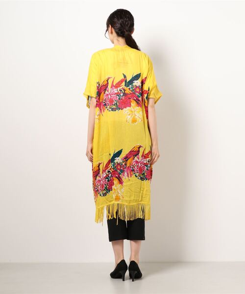 チャイハネ（チャイハネ）の「【チャイハネ】ネイチャーフリンジロングカーディガン（カーディガン/ボレロ・レディース・ホワイト/ブラック/イエロー/ブルー/グリーン・FREE）」の7枚目の写真